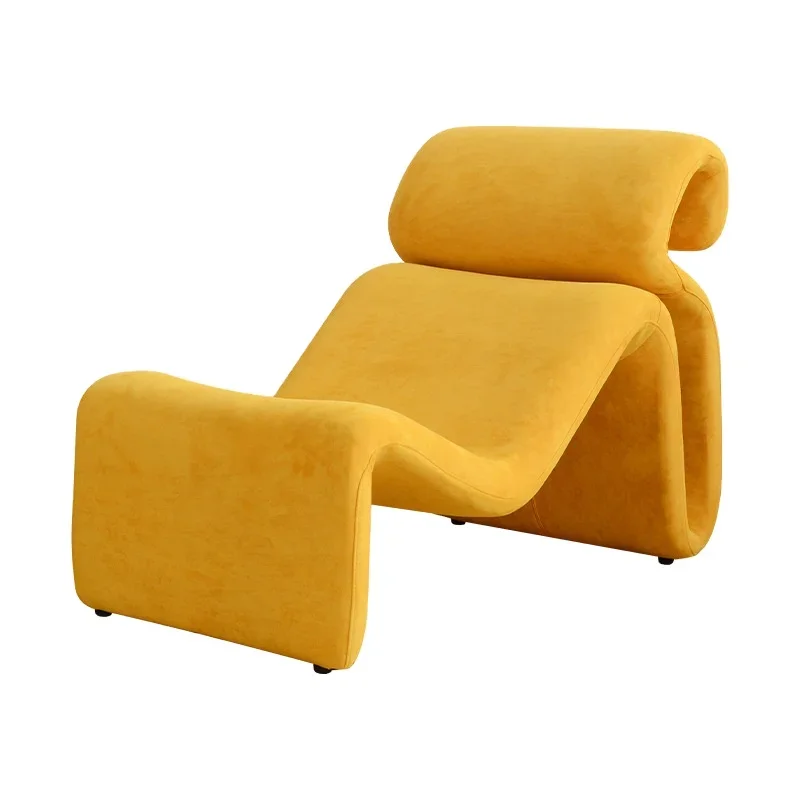 Modern Italian minimalist single person sofa chair lazy sofa shaped cotton lounge chair shaped ribbon chair curved sofa