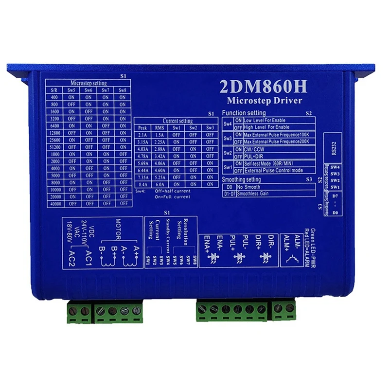 1 PCS 2Phase Digital Stepper Driver 2DM860H 2.1A-8.4A 24-110VDC 18-80VAC Universal For NEMA34 Motor CNC Engraving Machine