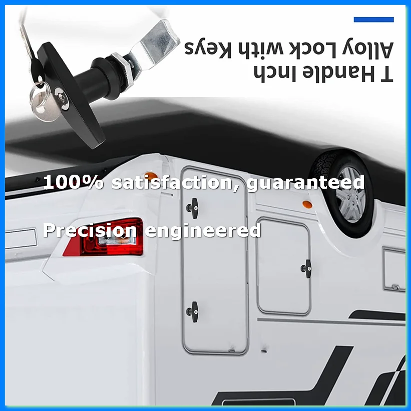 -Handle Door Lock Truck Cap Locking with 2 Keys for Most of Truck Cap Toppers Tops Black-A69M
