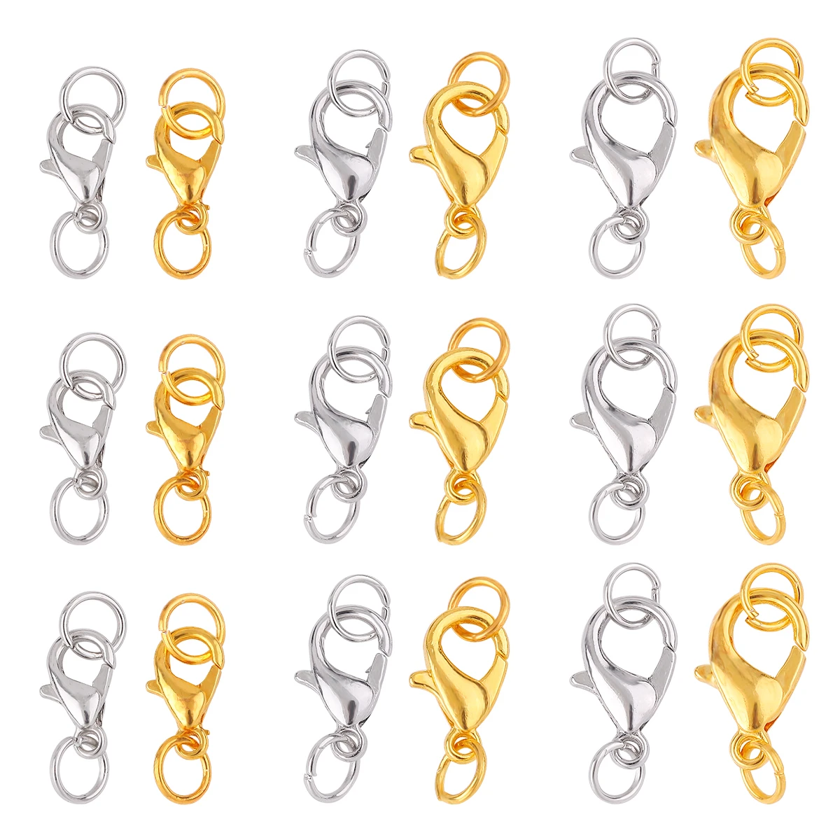 30 stücke Edelstahl Hummer Verschluss mit Sprung ringen für DIY Kette Halskette Armband Schmuck Herstellung Ergebnisse liefert Stecker