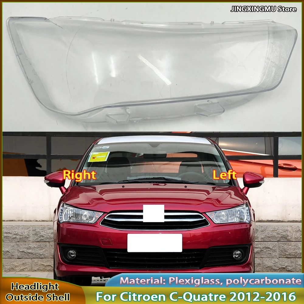 

Transparent Headlight Shell Lens For Citroen C-Quatre 2012 2013 2014 2015 2016 Headlamp Cover Plexiglass Auto Replacement Parts