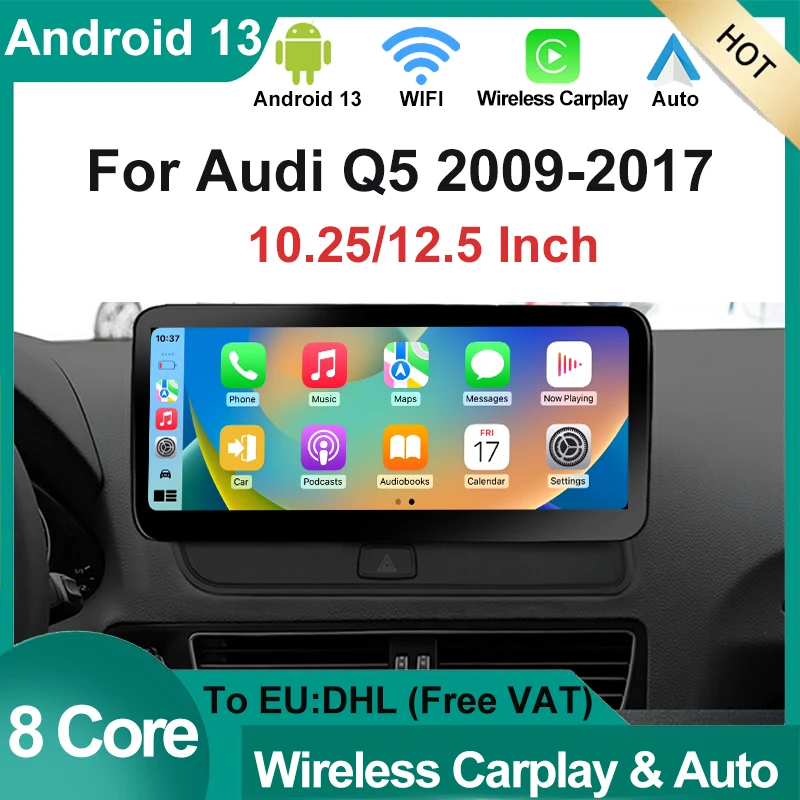 

Android Radio Carplay AUTO For AUDI Q5 09-16 Android13 12.5inch Factory Price 8G 64G Car Video Players GPS Navigation Bluetooth