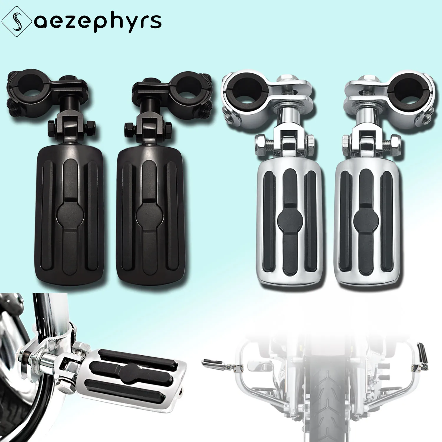 

Motorcycle 1" 1.25" Highway Pegs Mount Clamp Footrest For Honda Harley Touring Softail Dyna Electra Street Glide Road King 1200