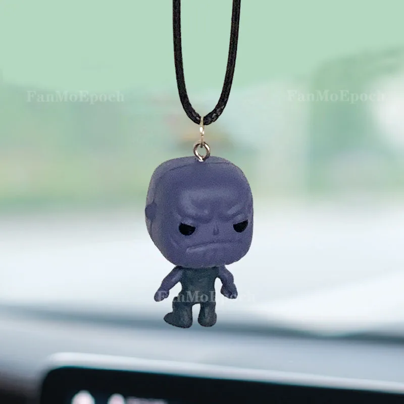 Disney film figurki Anime Iron Man Thanos Deadpool Cartoon uroczy bohaterowie ozdoby Thor Hulk samochodowe lusterko wsteczne do zawieszenia