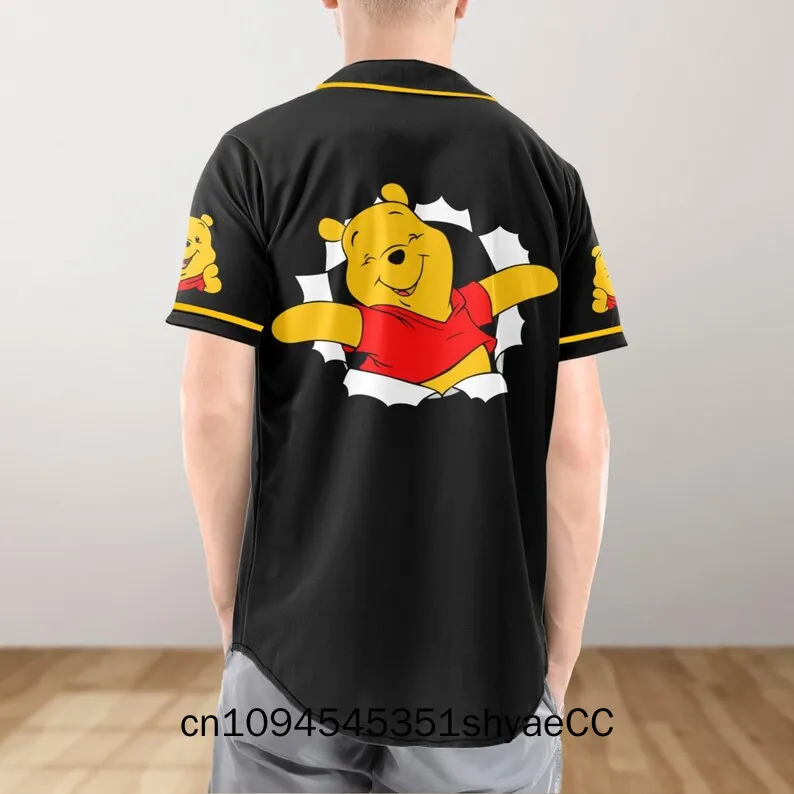 Custom Winnie The Pooh Baseball Jersey, Pooh Jersey Shirt, Pooh Bear Athletic Jersey, Disney Pooh Baseball Shirt, Jersey Men Wom