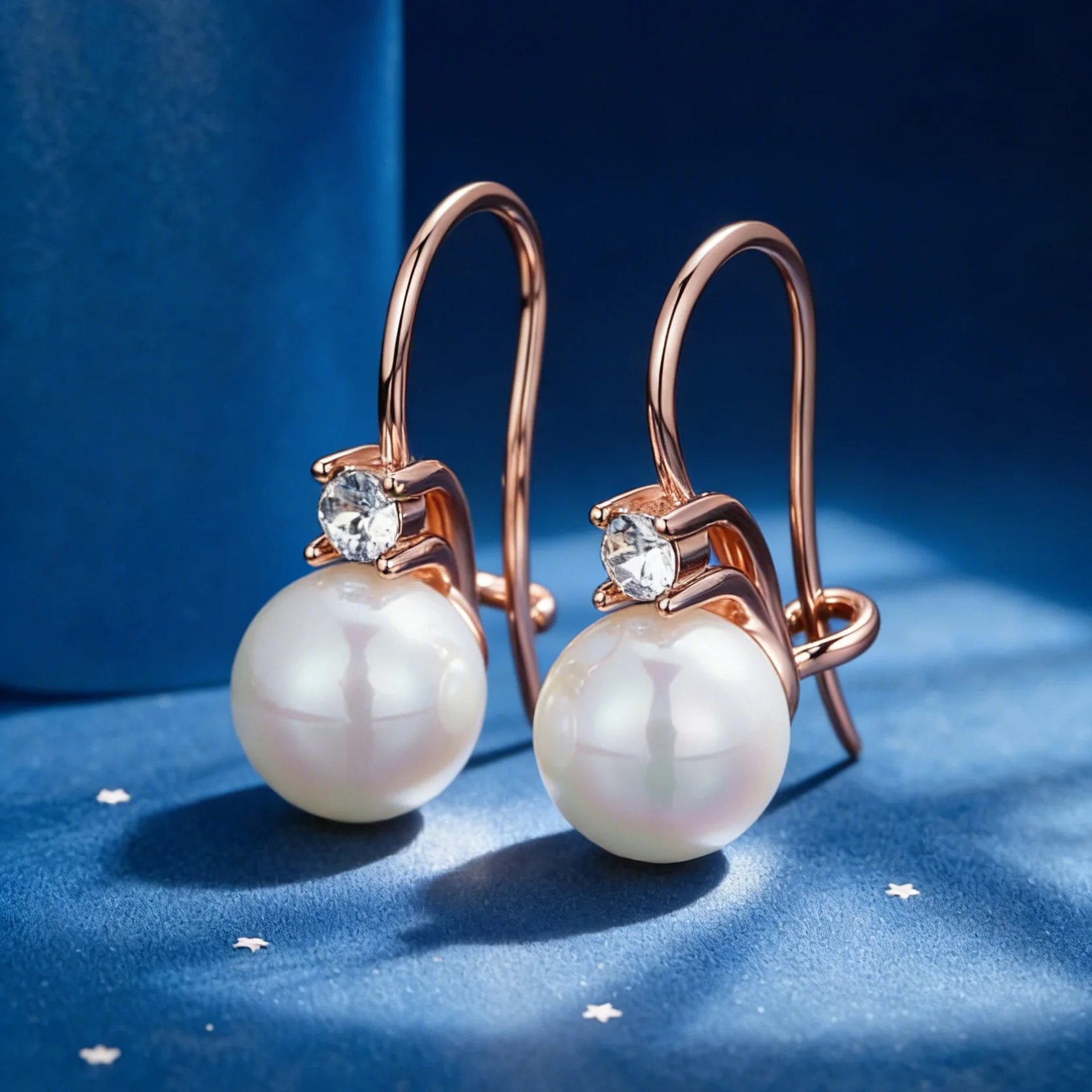 

Pearl Dangle Earrings Embellished with Swarovski Crystals Exquisite Fashionable Drop Earrings Imitation Freshwater Pearl Jewelry