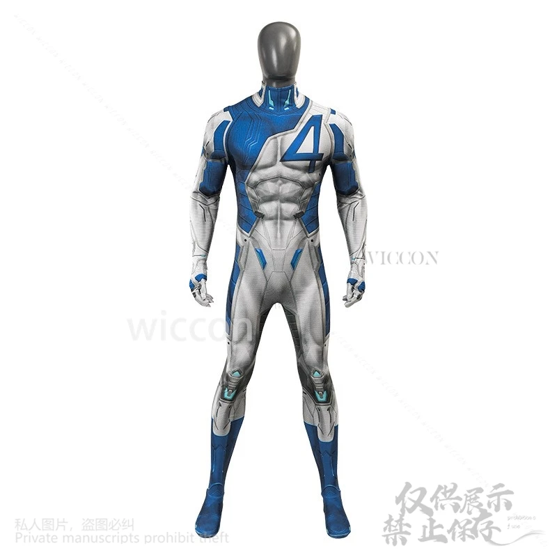 New Anime Cosplay Mr Fantastic Sexy Man Bodysuit Jumpsuit Costume For Hero Rivals Halloween Christmas Party Roleplay Customized