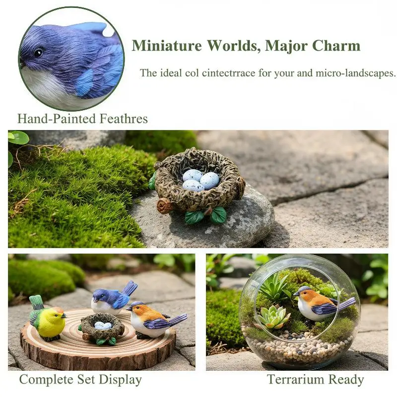 Lifelike Resin Dollhouse Animal Model Plant Bonsai Ornaments Miniature Figurines Micro Landscape Home Decor Fairy Garden Decor