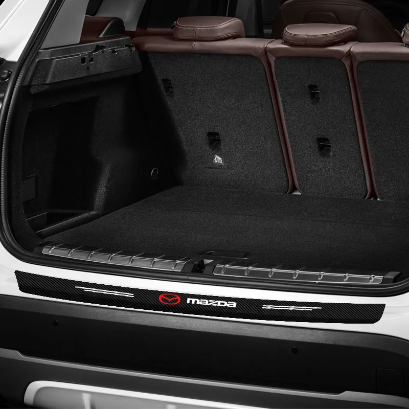 ألياف الكربون مانع صدمات خلفي للسيارة الجذع الحرس المحمية ملصق لمازدا 3 5 6 323 626 CX-3 CX-4 CX-5 CX-7 CX-9 Axela 6 RX8 7 MX3 #5