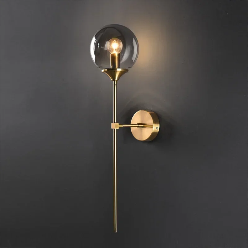 

DINDALLED Modern Glass Wall Sconce Lamp with E27 Socket - Dimmable Bedside Light for Bedroom Living Room,Dining Room,Home Decor