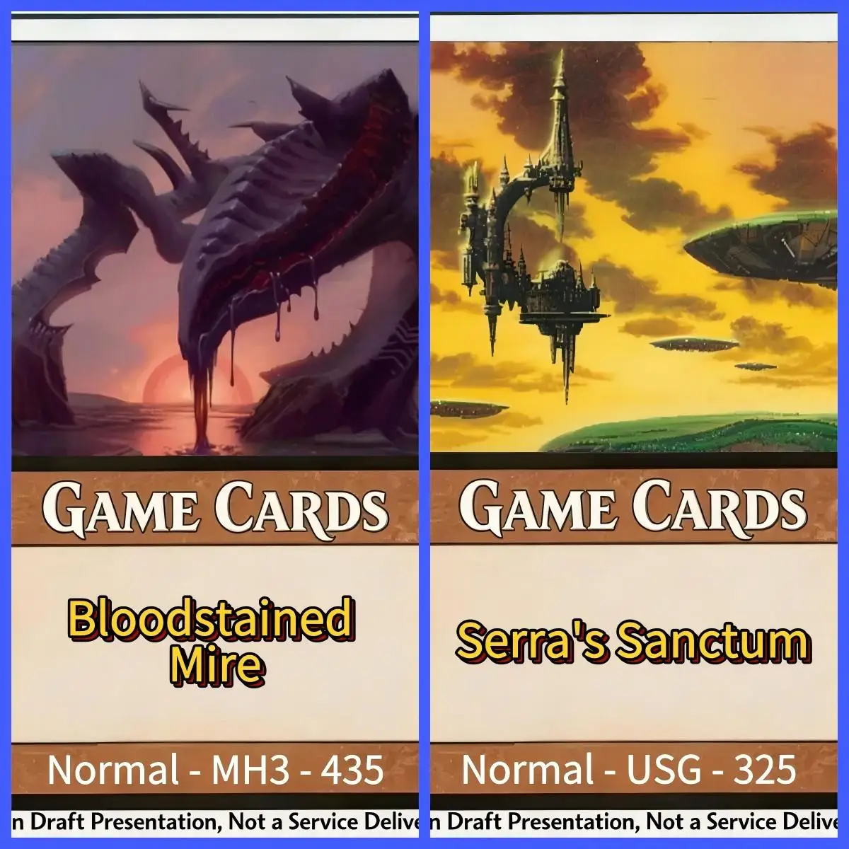 Venta de cartas Proxy de la mejor calidad: Normal part lands, Bloodstained Mire, Braid of Fire, Earthcraft, Serra's Sanctum, Dictate of Erebos