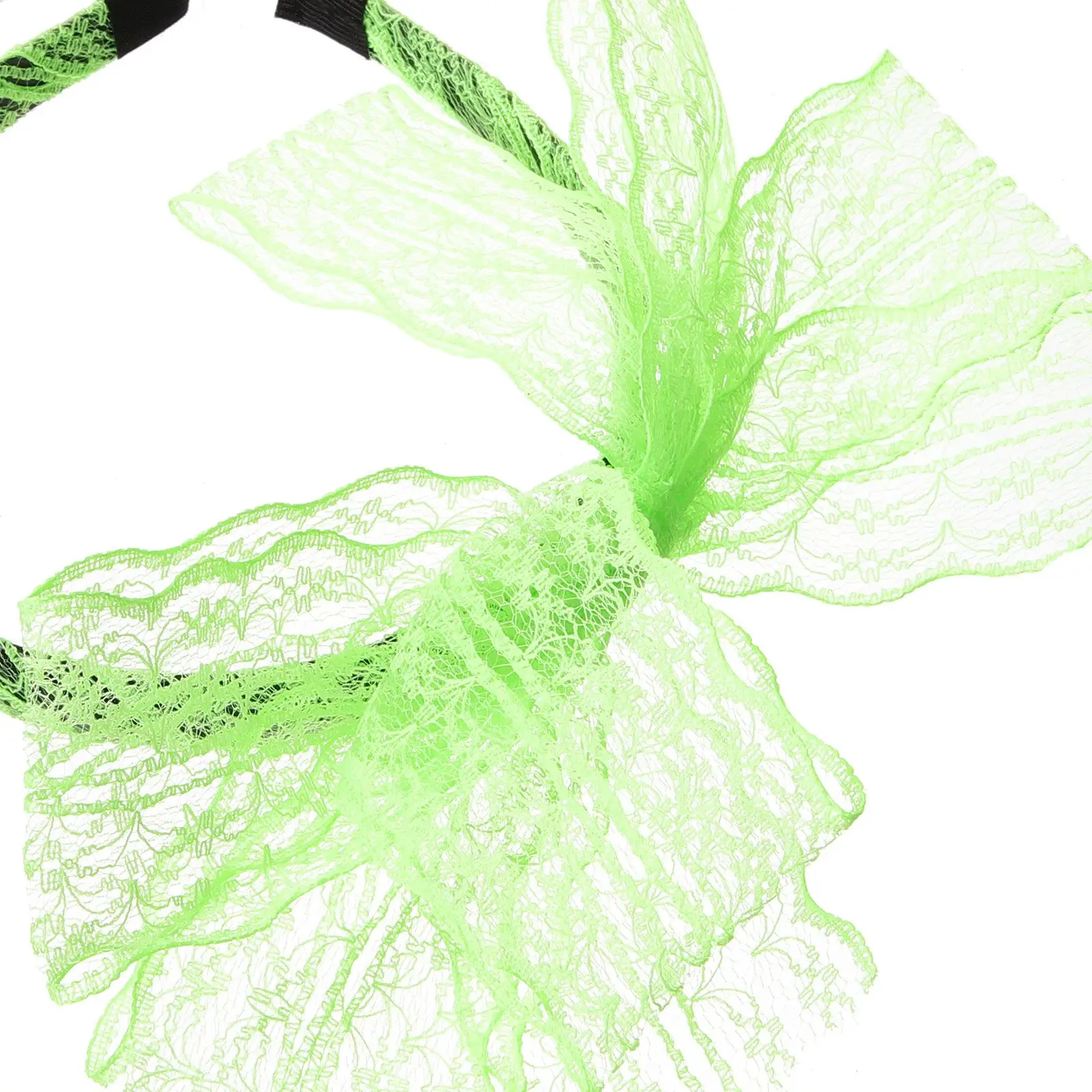 Kanten hoofdband Neon oorbellen Visnethandschoenen 80s Feestkostuums Lichten Groen Damesaccessoires Retrostijl Halloween Disco Gothic
