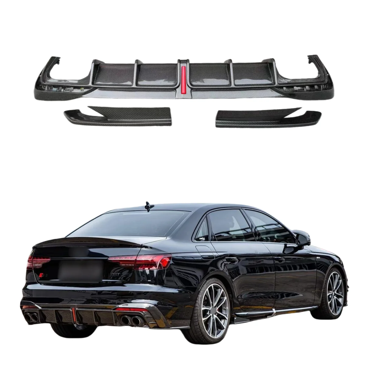 

KB Style Carbon Fiber Rear Diffuser For A4 B10 S4 Bodykit Diffuser 2020-2022