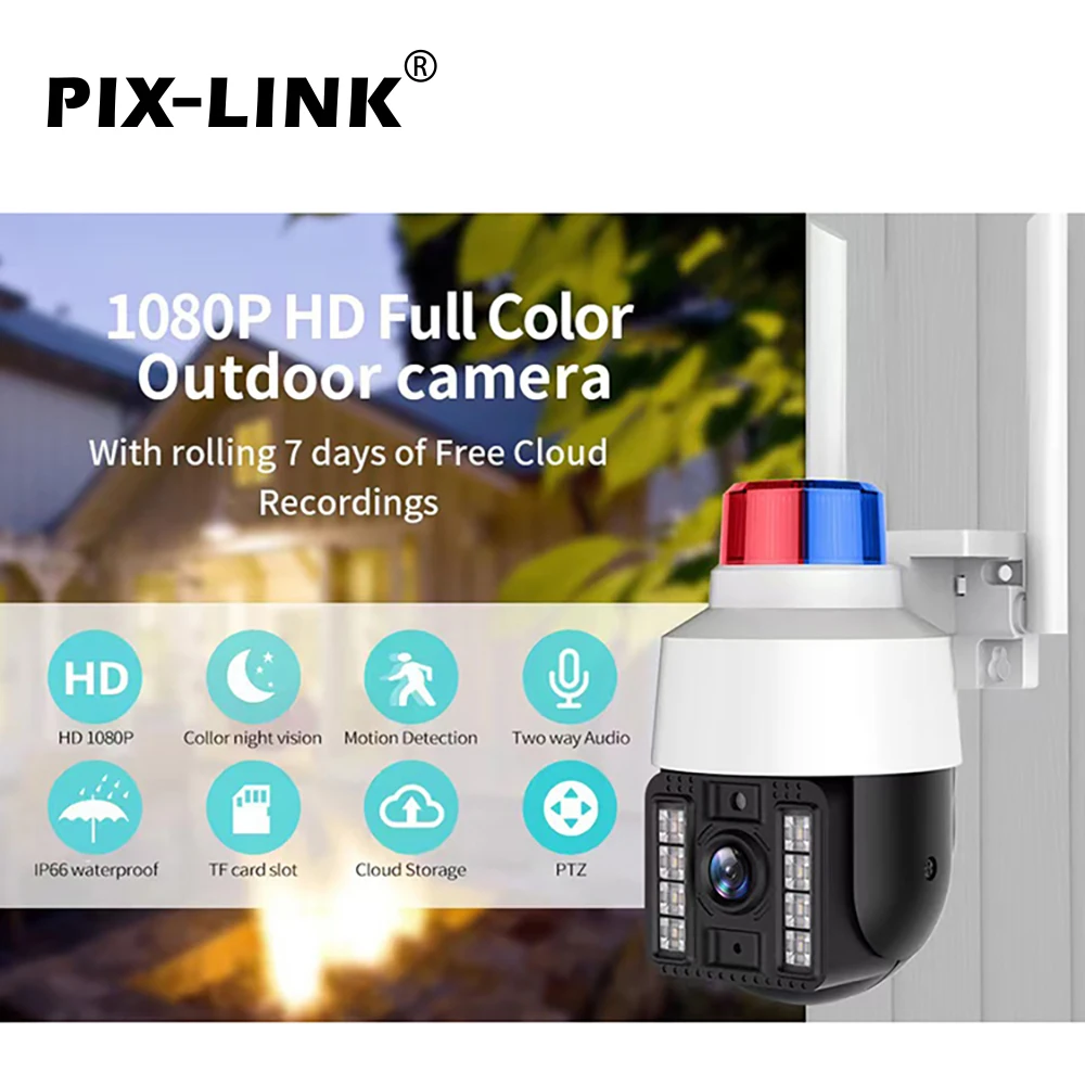 

A21 V380 PRO 1080P HD Full Color Outdoor PTZ Camera AI Human Auto Tracking Motion Detection Alarm Two-Way Audio IP66 Waterproof