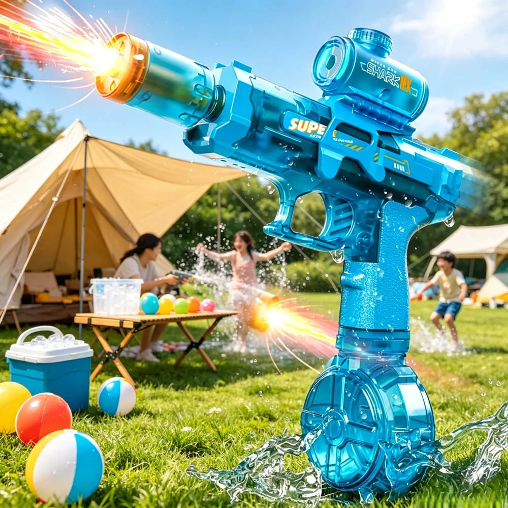 Electric Water Gun Toys for Automatic Sensor Lights Water Pistol Summer Outdoor Beach Pool Toy for Birthday Gifts