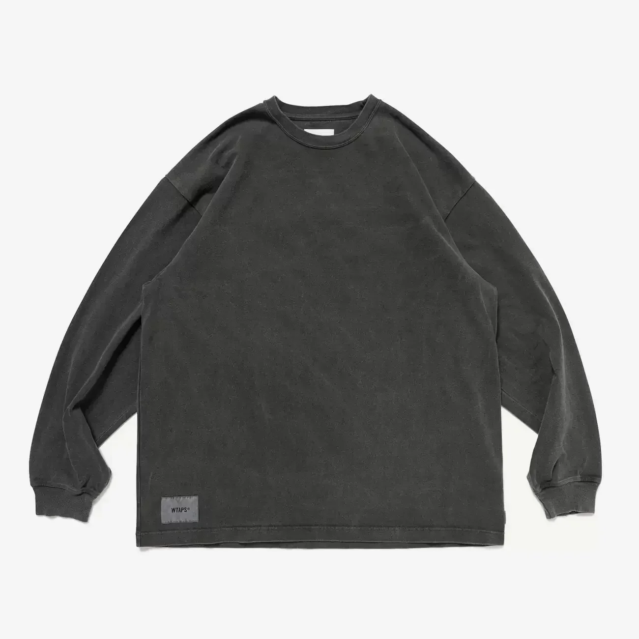 WTAPS SIGN-OD LS Men Long Sleeve T-Shirt Vintage Washed Cotton Tee Loose Fit Crew Neck Japanese Streetwear Casual Top