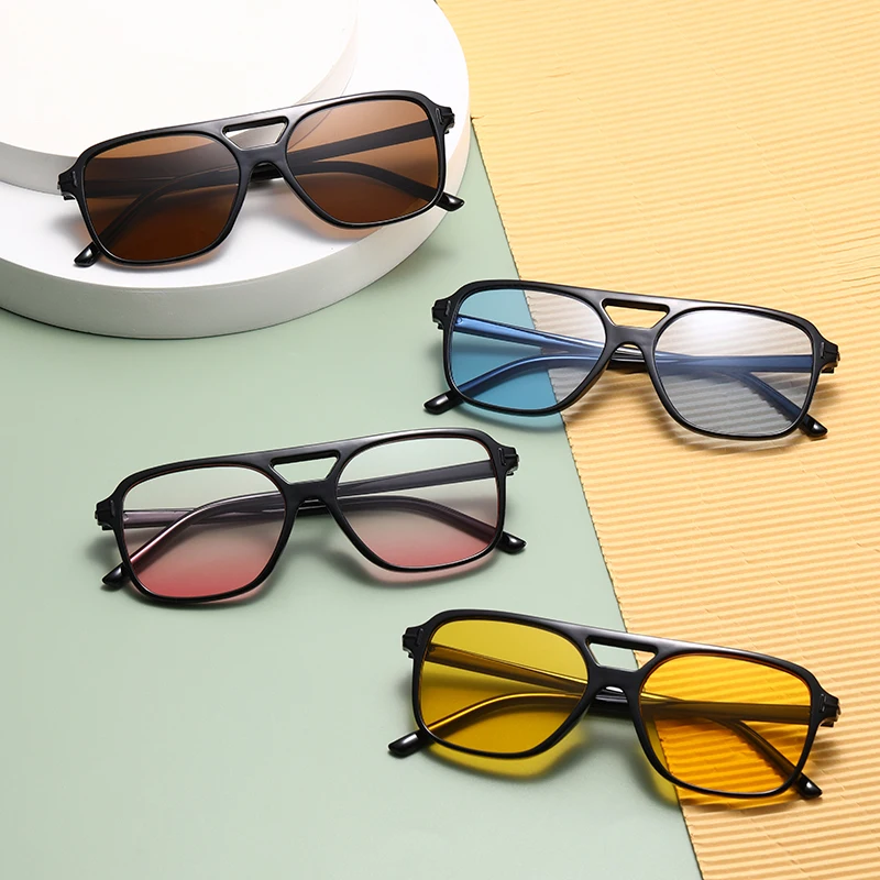 Children Double Girder Pilot Large Frame Sunglasses For Boy And Girl Fashion Gradient Lens Outdoor Sports Sunscreen Sun Glasses