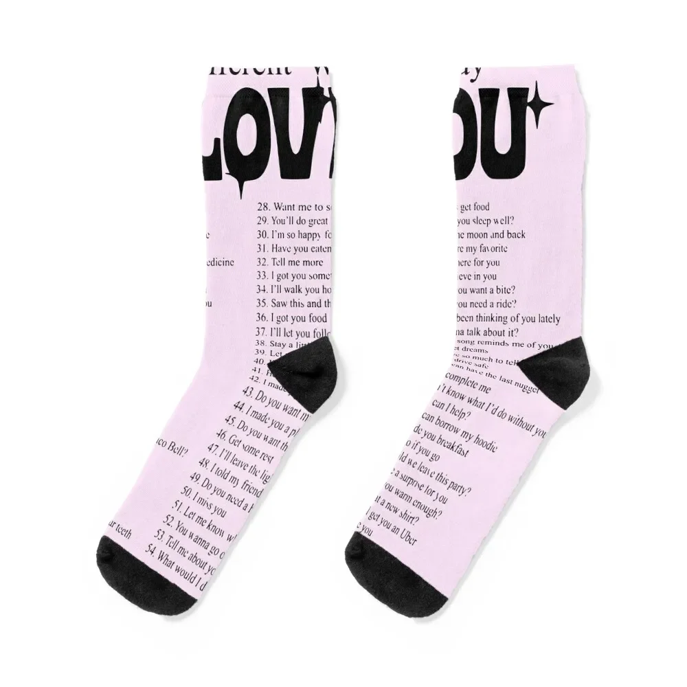 

Ways to Say I Love You - Funny Socks heated gym Socks For Girls Men's