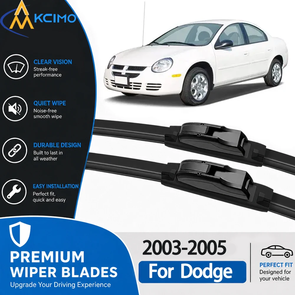 Windshield Wiper Set Durable Rubber Streak‑Free Performance Simple Fitting Replacement Blades For Dodge Neon SRT-4 2003-2005
