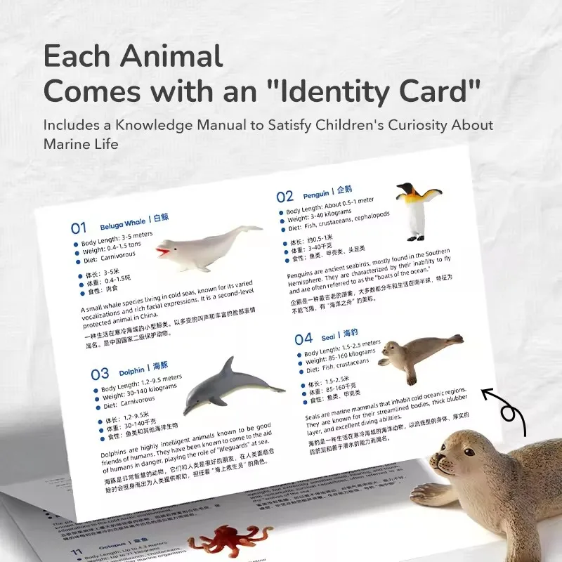 Mideer Children Simulation Toys Set 11 Pcs Marine Animals Animal models Early Educational Toy For Kids 3Y+