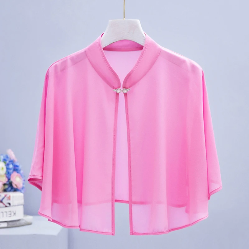 Retro Cloak With Skirt Stylish Cardigan Women's Blouses Sunshade Cape un Protection Clothes Summer Ice Silk Top Sunscreen Shawl