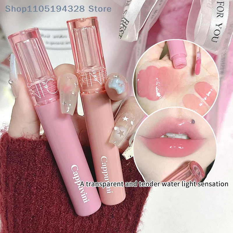 [M]미러 워터 글로스 립글로스 롱래스팅 워터프루프 모이스춰라이징 젤리 립글레이즈 끈적임 없음 가벼운 고발색 학생용