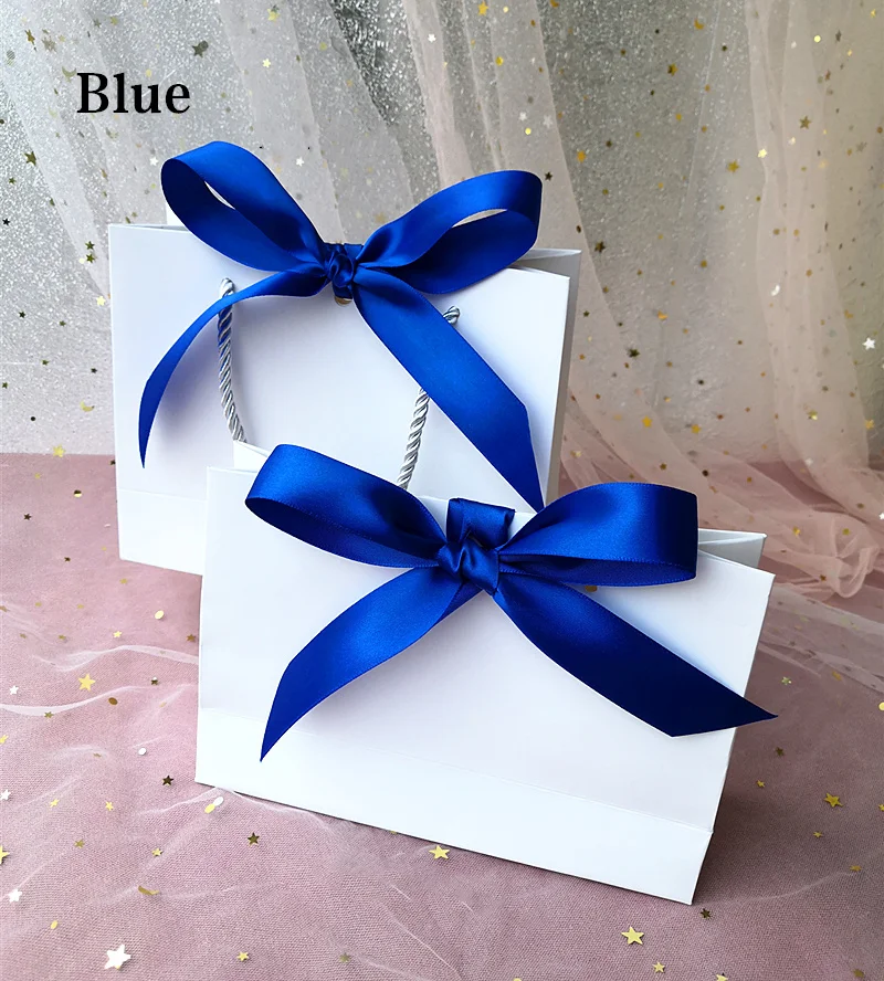 10pcs pink Gift Bag Present Paper Bag With Ribbon Wedding  Pack Box Favors Birthday Party Bags /Pajamas Clothes Wig Packaging