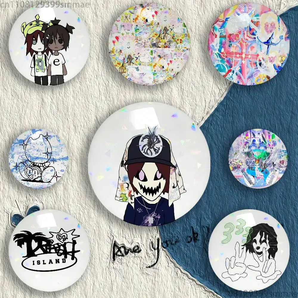 Bladee D-Drain Gang 333  32/44/58mm Handmade Pins Round Brooch Badge Backpacks Clothes Jewelry Gifts