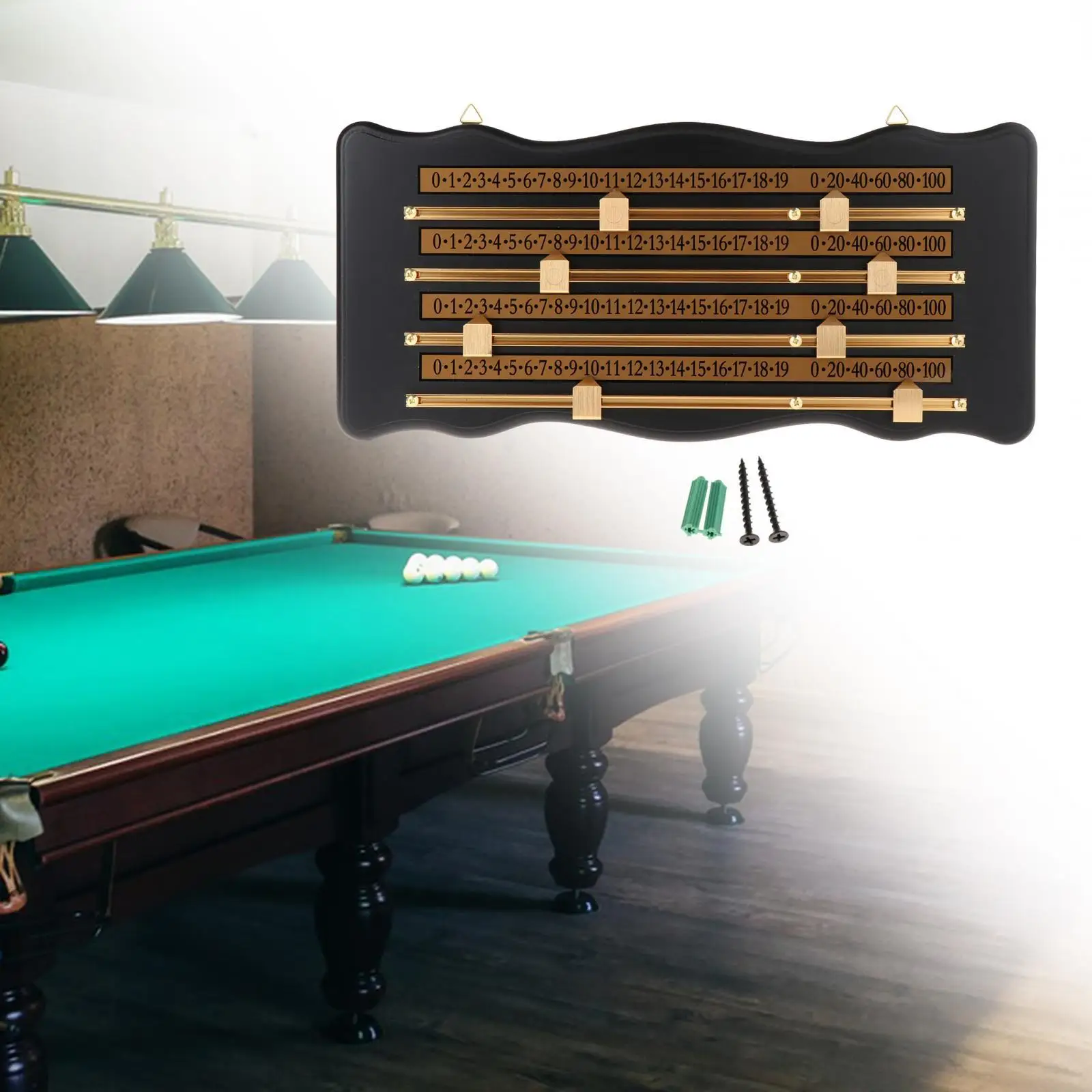 Tabellone segnapunti Shuffleboard a parete accessori per Club contatori gioco legno con viti di montaggio Snooker tabellone segnapunti da biliardo