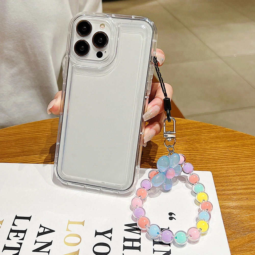 A55 5G Case for Samsung A54 A53 A52 A33 A32 A34 A24 A23 A22 A14 A13 S24 Ultra S23 S22 Plus S21 S20 FE 3D Flower Hang Chain Cover