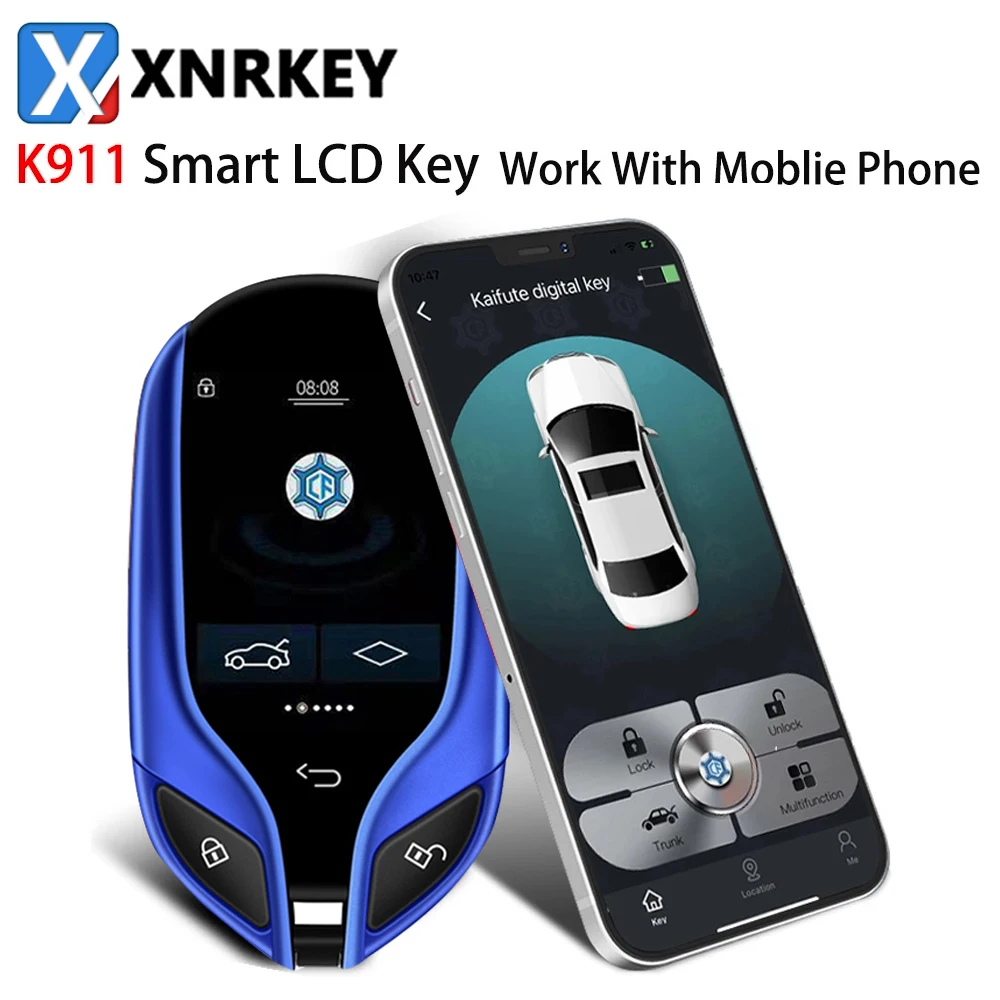 

XNRKEY Newest K911 PKE Keyless Entry System Smart LCD Key for Maserati Style for BMW Lexus Audi VW Work with Mobile Phone