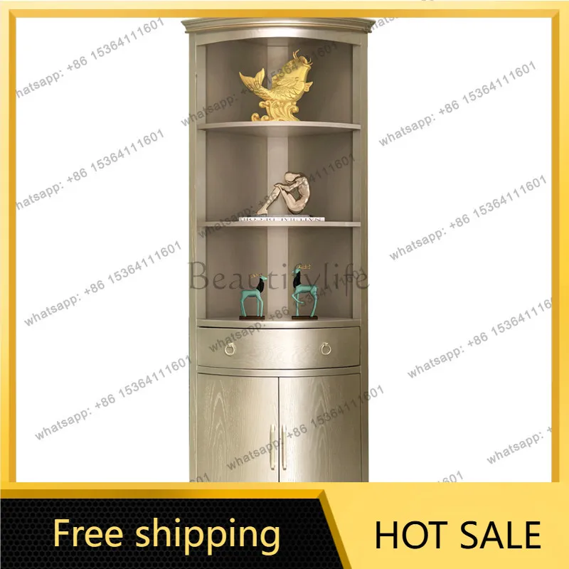 XX. Light luxury simple solid wood triangular corner cabinet Modern wall triangular cabinet