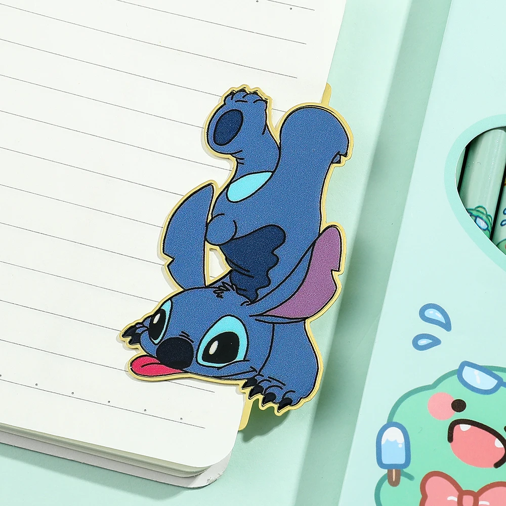 Imagem -04 - Cute Stitch Book Marks Anime Fans Presentes Coletar Marcadores de Metal Presentes de Desenhos Animados de Pais para Filhos Brinquedos para Estudantes Papelaria