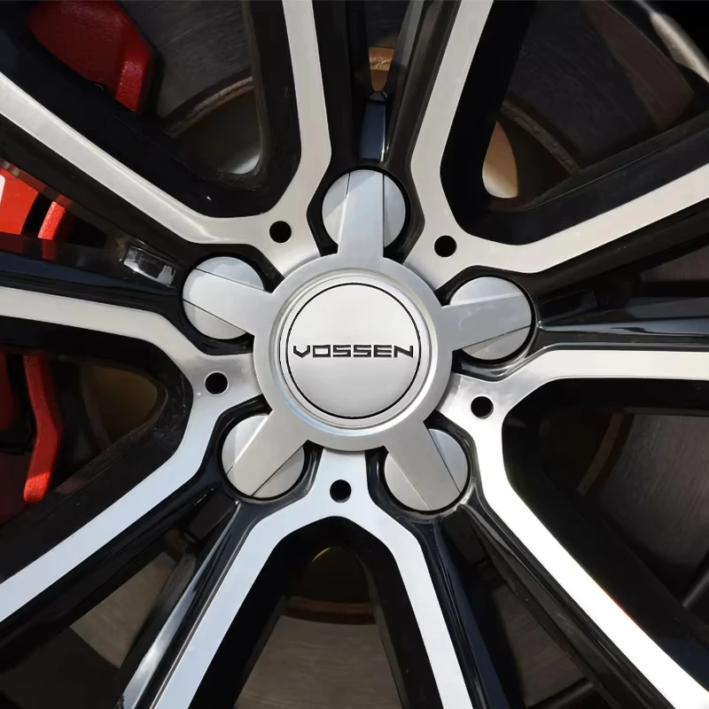 4PCS 56+60MM Vossen Emblem Universal Car Badge Wheel Center Hub Caps Sticker Rim Cover Auto Decoration Accessories
