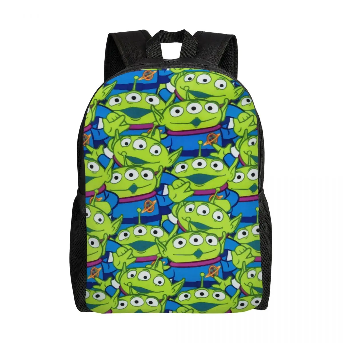 Custom Green Aliens Toy Story Backpacks for Men Women Water Resistant College School Bag Print Bookbags