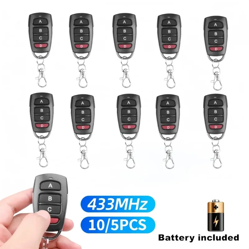 10Pcs 5Pcs Wireless RF 433Mhz Remote Control Duplicator Copy Code Opener for Garage Door Gate Key