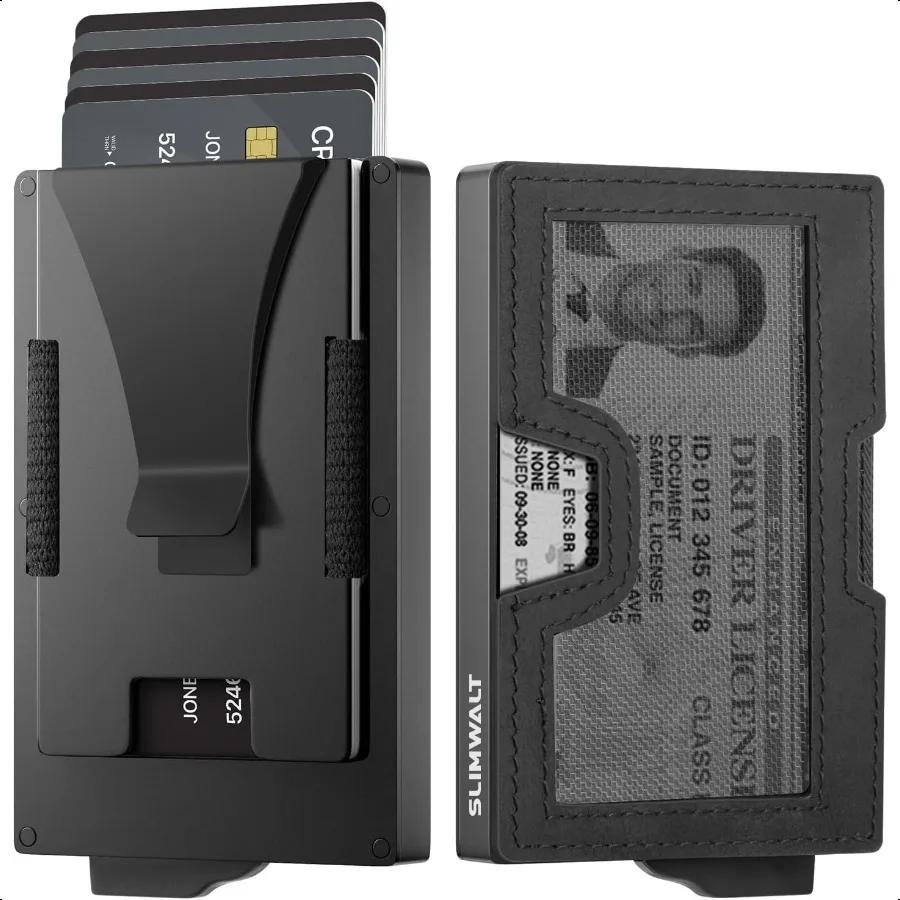 

Wallet for Men with Money Clip and ID Window Holds 820 Cards RFID Blocking Card Holder Wallets with Smart Card Slot Minimalist
