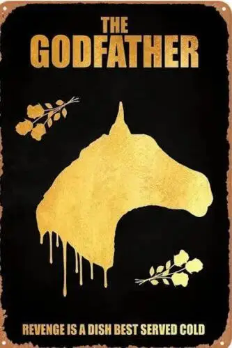 THE GODFATHER MOVIE METAL TIN SIGN WALL HORSE DECOR ART GANGSTER MAFIA MOVIE