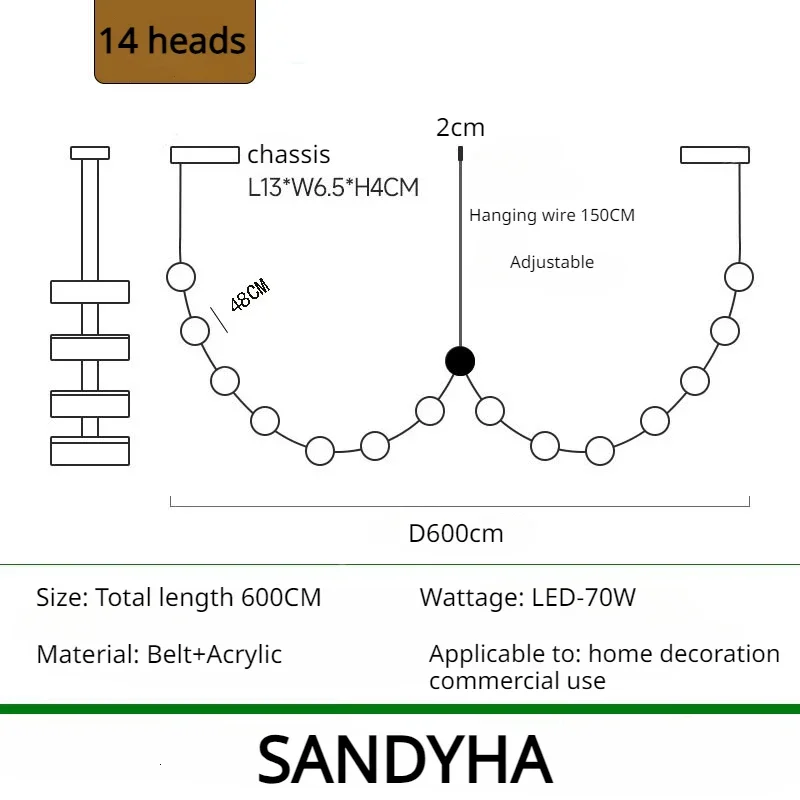 SANDYHA Nordic Design Belts Chandelier Home Decor Led Hanging Lamp Living Room Dining Bedroom Hotel Lustre Salon Pendant Lights image 5