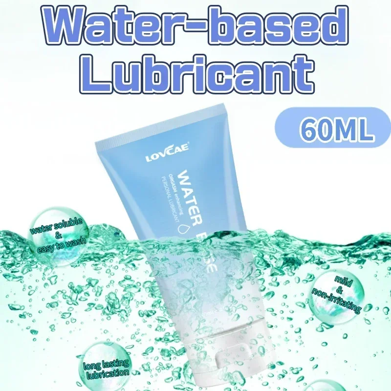 Lubrificante corporal humano à base de água para adultos, óleo sexual, gel vaginal e anal, produto sexual, transparente, 60ml