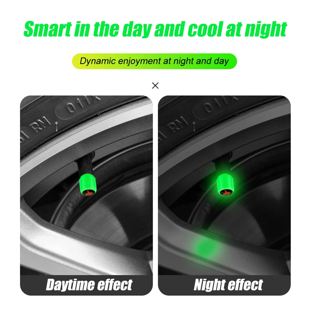 Luminous Middle Finger Tire Valve Stem Caps, Fluorescent Tire Valve Caps, Universal Stem Cover for Car, Truck, Motorcycles, Bike view 6