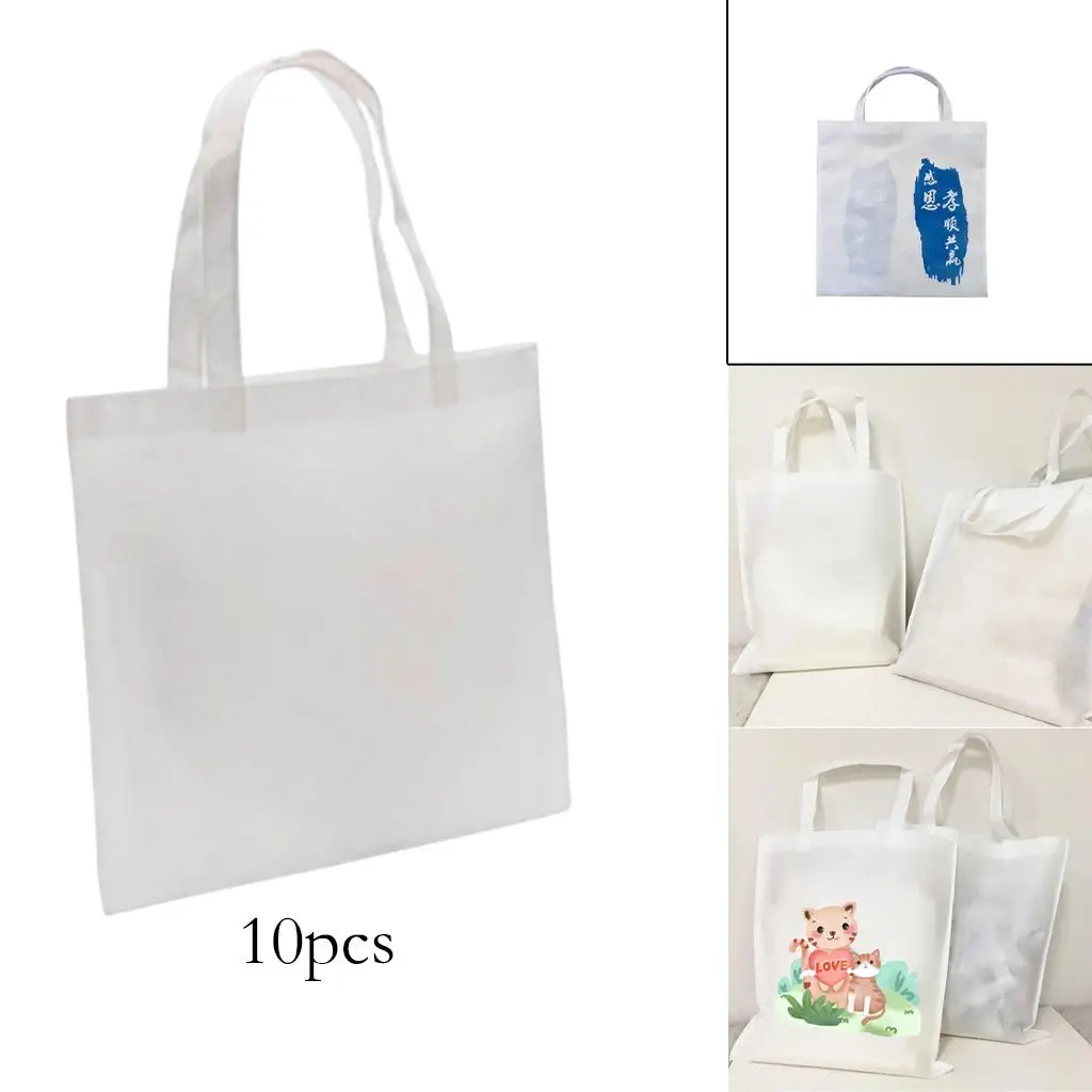 10 Pieces  Shopping Bag Custom Tote Bag with Handles for DIY Crafting