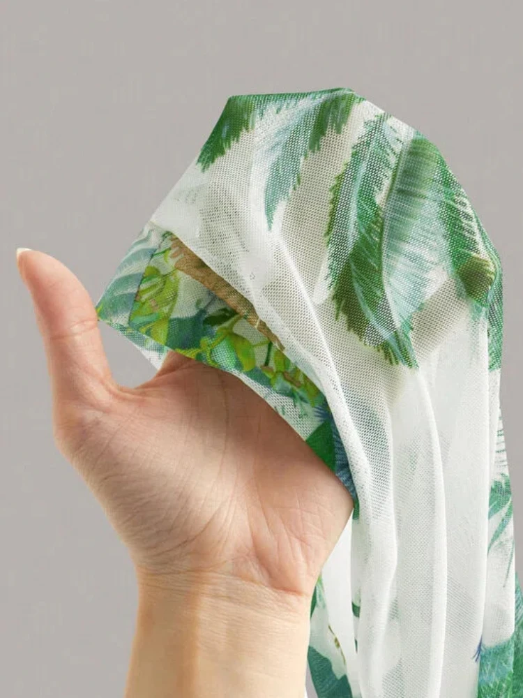 طقم ملابس سباحة قطعة واحدة مطبوع عليه الغابة الاستوائية لعام 2026 مع تنورة ملفوفة بدلة استحمام نسائية وتستر فستان صيفي بدلة سباحة