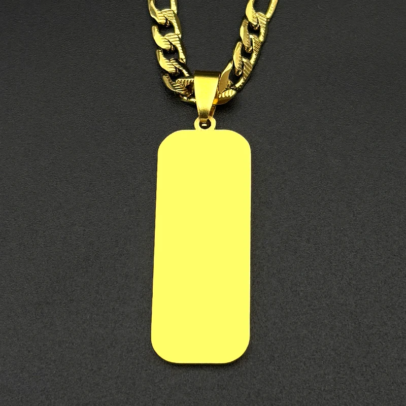 Gometric Islamic Muslim Arabic Quran Verse Allah Pendant Necklace for Women Men Stainless Steel Gold Silver Color Amulet Jewelry
