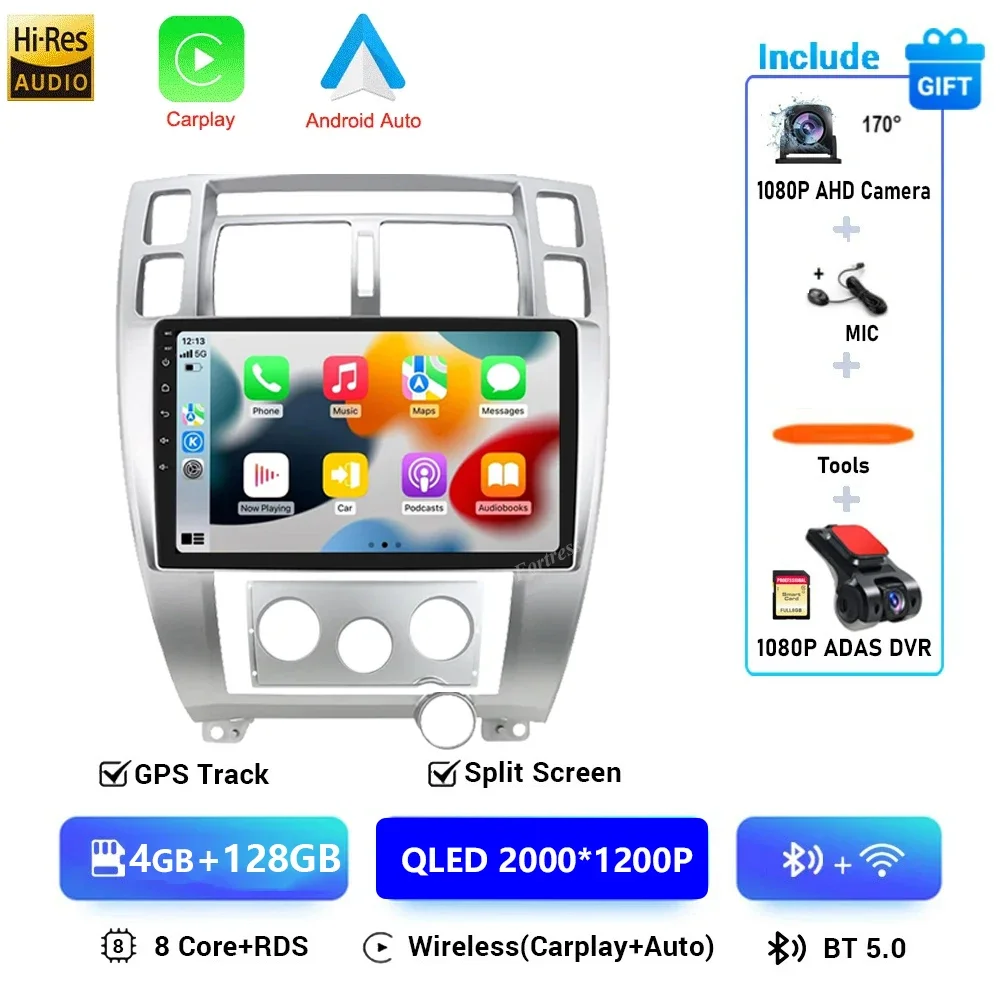 Android 16 Voor Hyundai Tucson 1 2004-2009 LHD 2K QLED Android Autoradio Multimedia Video Player GPS stereo CarPlay