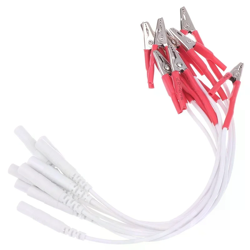 10x Tens/Ems Tieline Alligator Clip Cable Wire Electrode Accessories For Hwato SDZ-II Electronic Acupuncture2mm Pin Type Cables