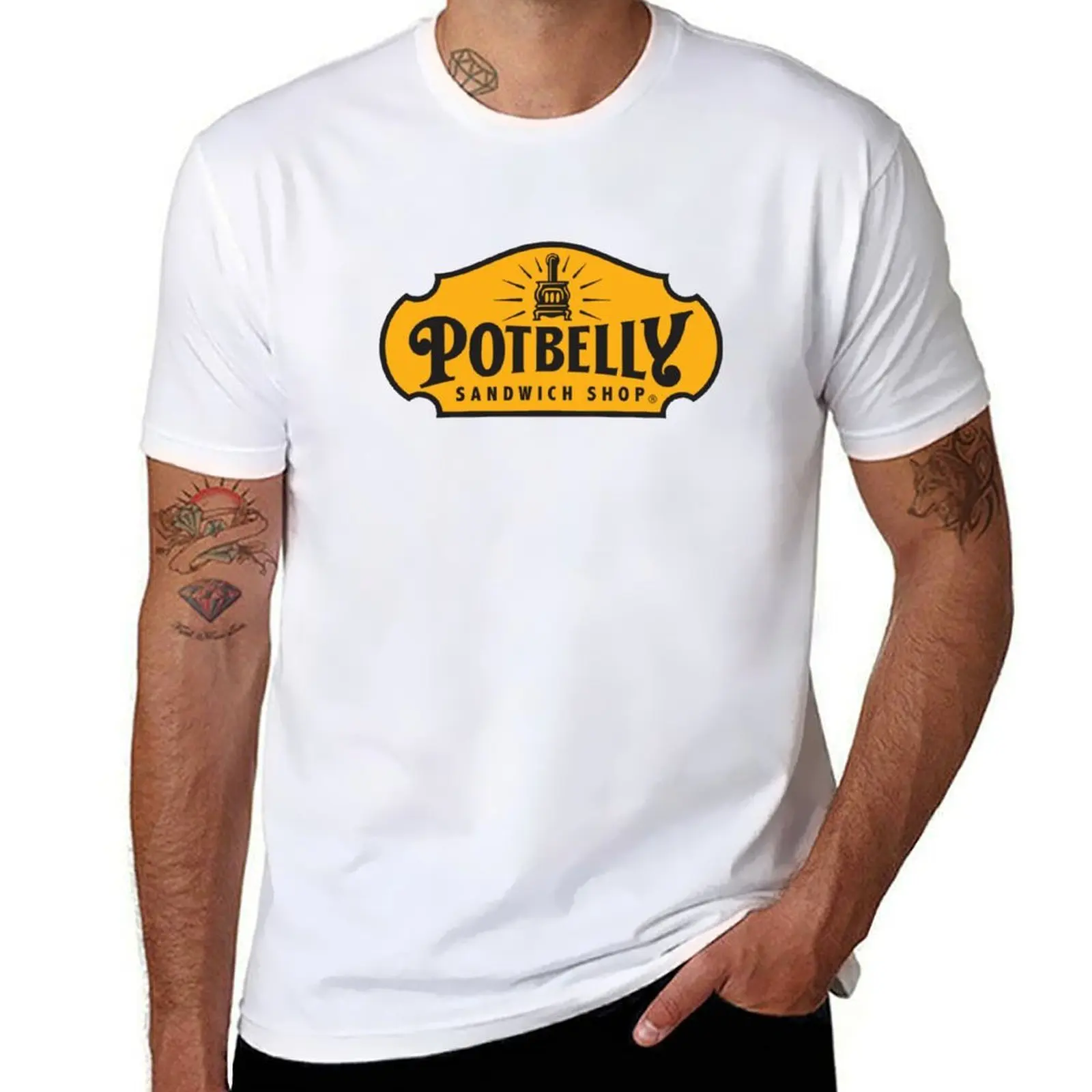 

Potbelly Sandwich Shop logo T-Shirt t shirt man plain cotton t shirt man T-Shirt