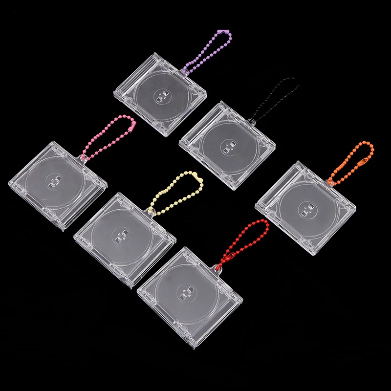 1Pc Peripheral Commemorative Blank Album Mini Clear Acrylic CD Player Shaped Key Pendant For DIY Backpack Hanging Decoration