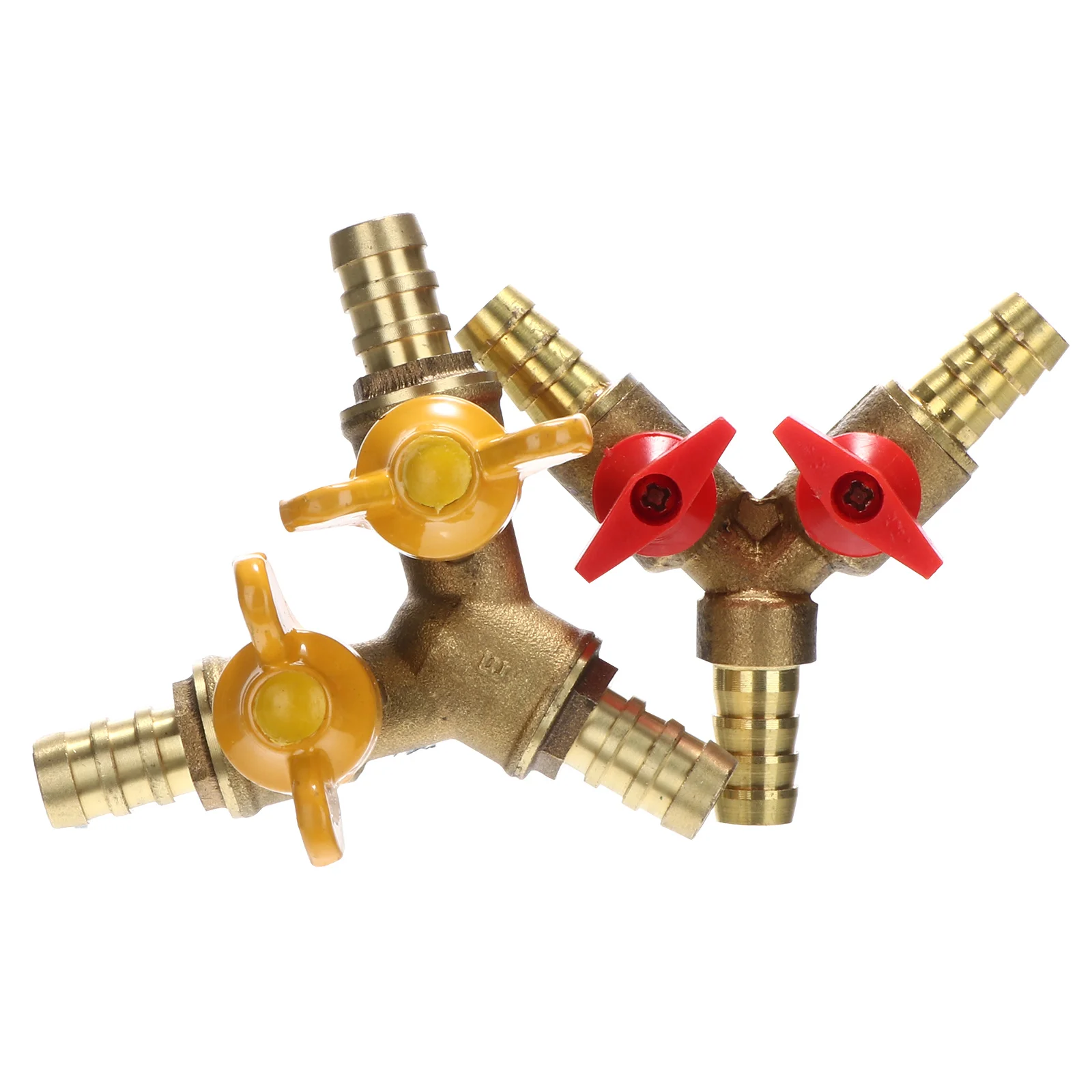 Válvula de aire de combustible Premium con bola de cierre en forma de 3 Y, válvula de aire de Gas y combustible dividida de cobre para uso comercial residencial, 2 uds.