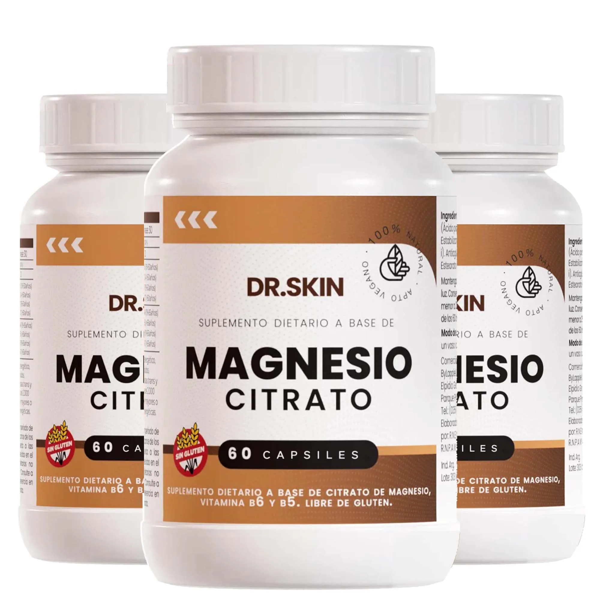 Magnesium Citrate Capsules, for Improved Sleep, Muscle and Heart Health, and Enhanced Nutrient Absorption, 60 Capsules
